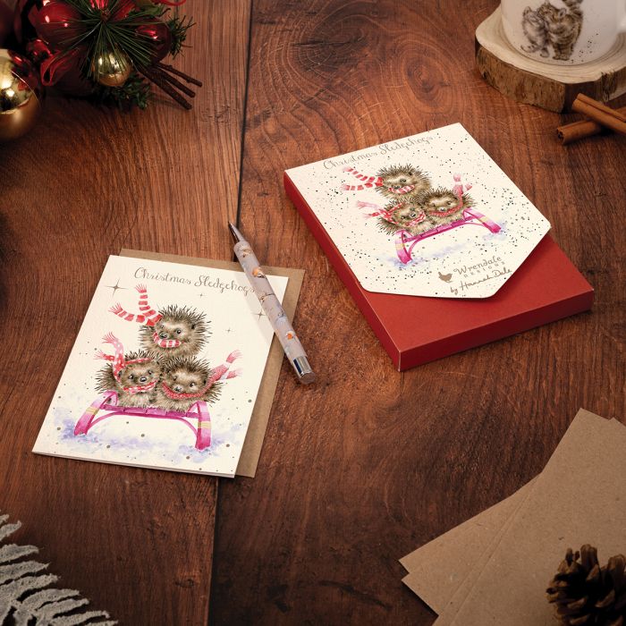 'Sledgehogs' Hedgehog Christmas Card Pack