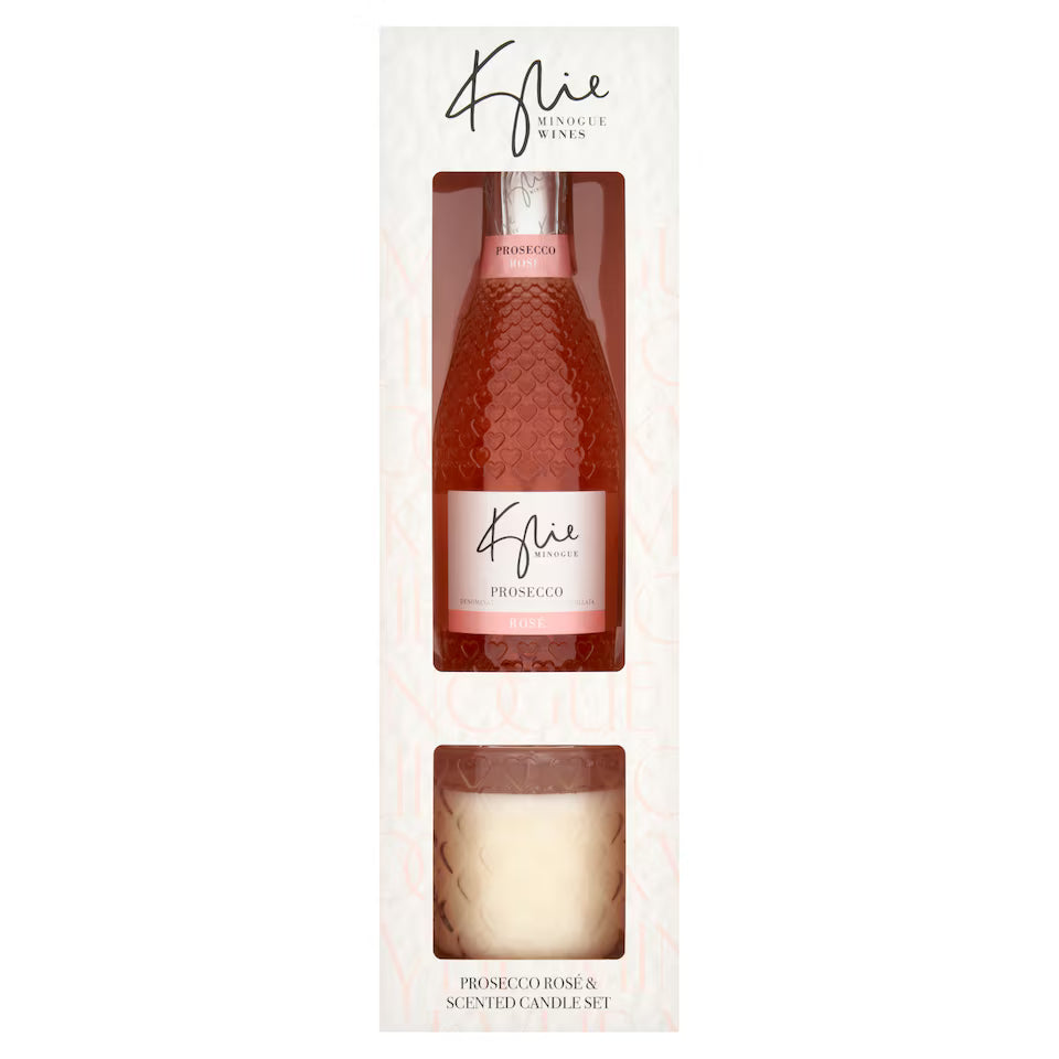 Kylie Minogue Wines Prosecco Rose and Scented Candle Gift Set