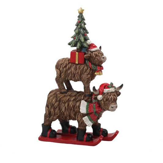 Christmas Stacked Highland Cows