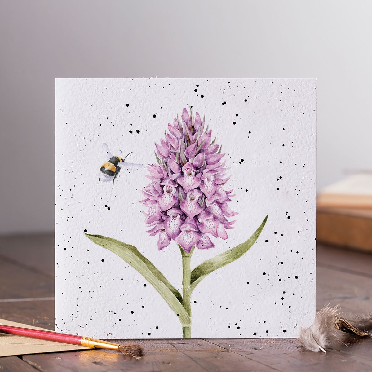 Marsh Orchid Bee Card
