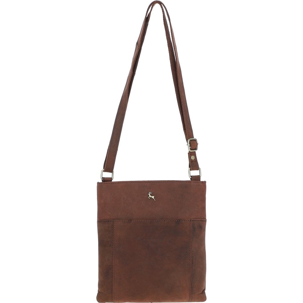 Esquire Vintage Leather Crossbody Bag Mud/brown