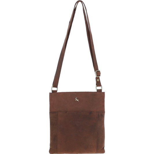 Esquire Vintage Leather Crossbody Bag Mud/brown