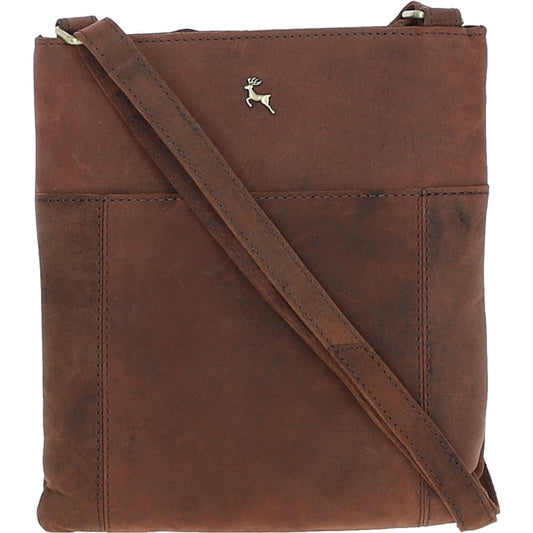 Esquire Vintage Leather Crossbody Bag Mud/brown