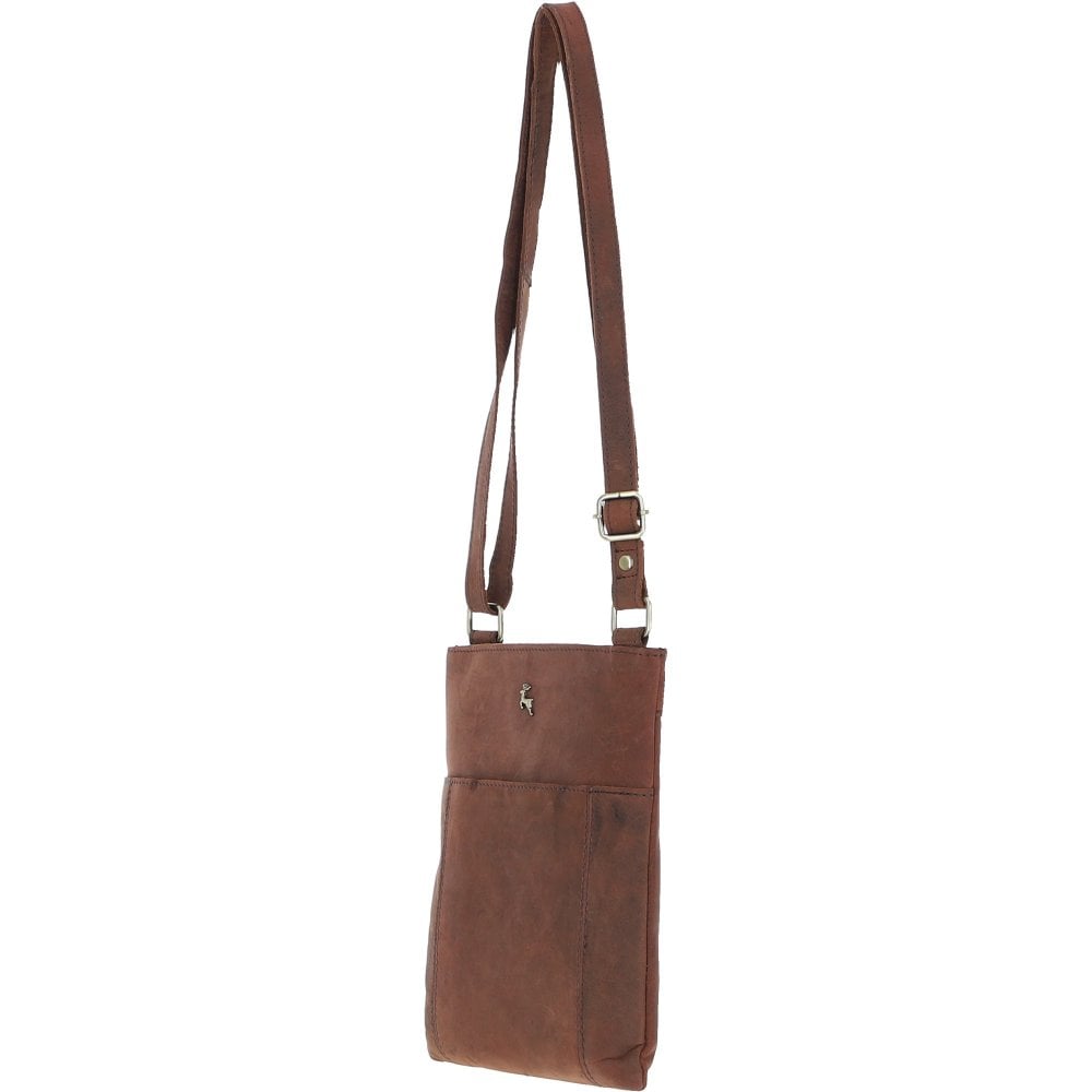 Esquire Vintage Leather Crossbody Bag Mud/brown