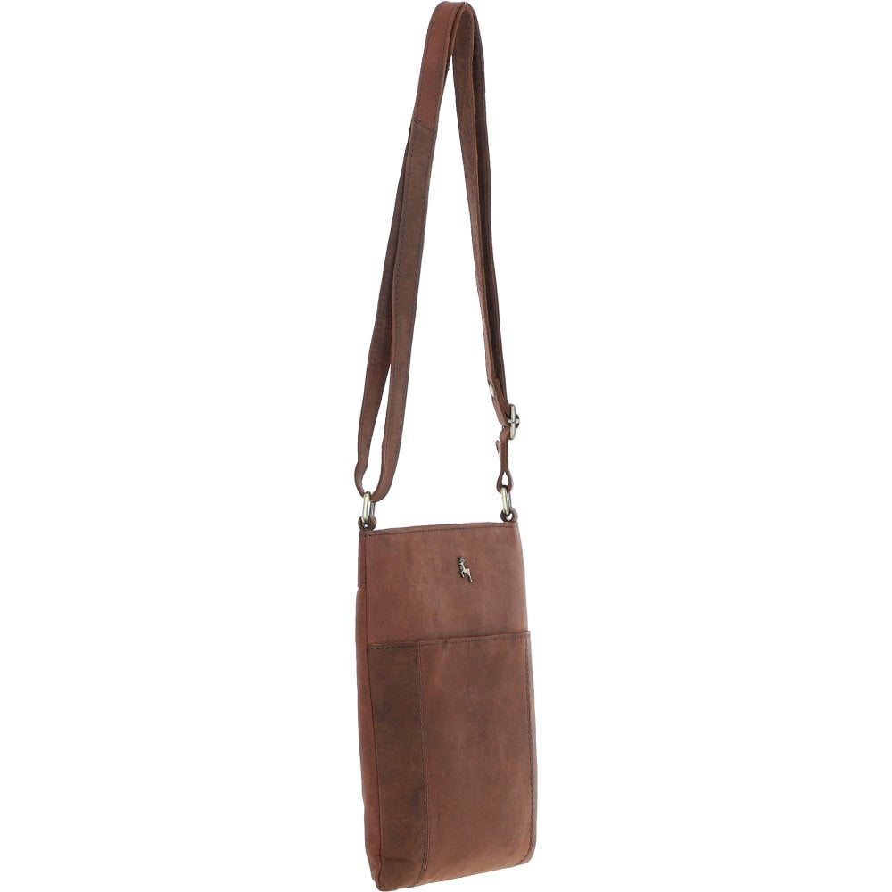 Esquire Vintage Leather Crossbody Bag Mud/brown