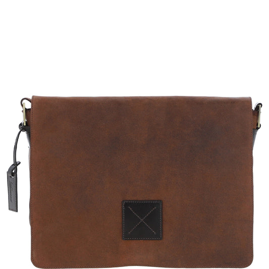 Five Pocket Carry All Leather Messenger Bag Oily Brown : Peter