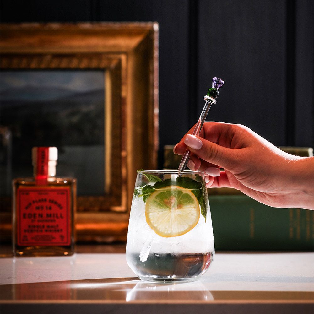 Thistle Glass Drink Stirrer