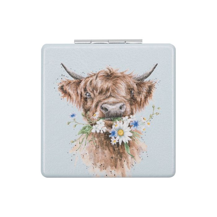 Daisy Coo Highland Cow Compact Mirror