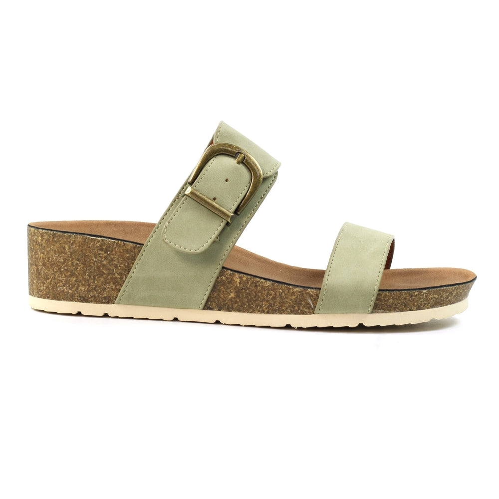 Ripple Light Green Wedge Sandal