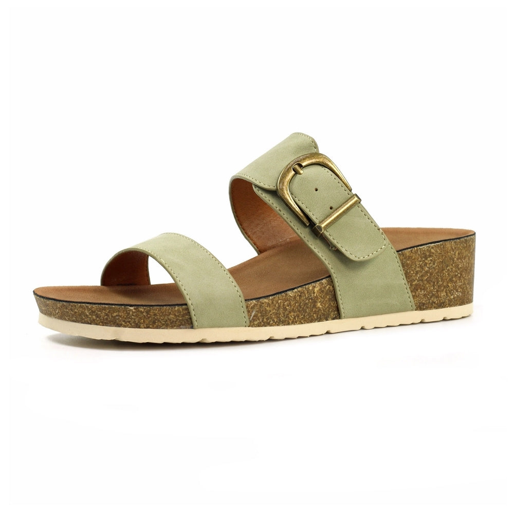 Ripple Light Green Wedge Sandal