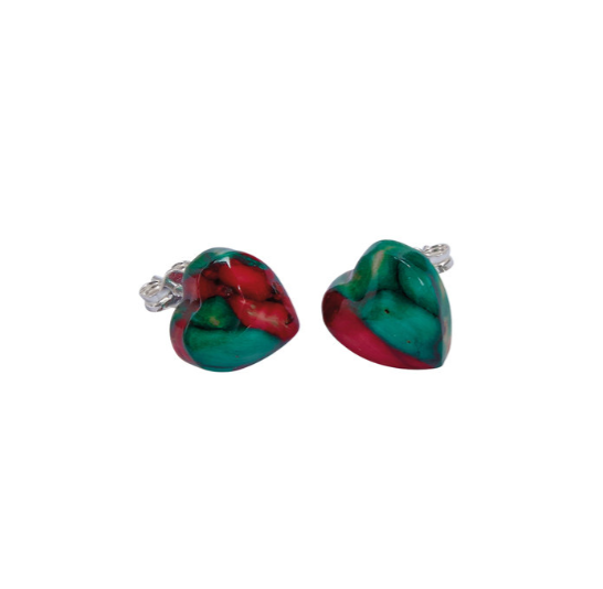 Heart Heather Stud Earrings