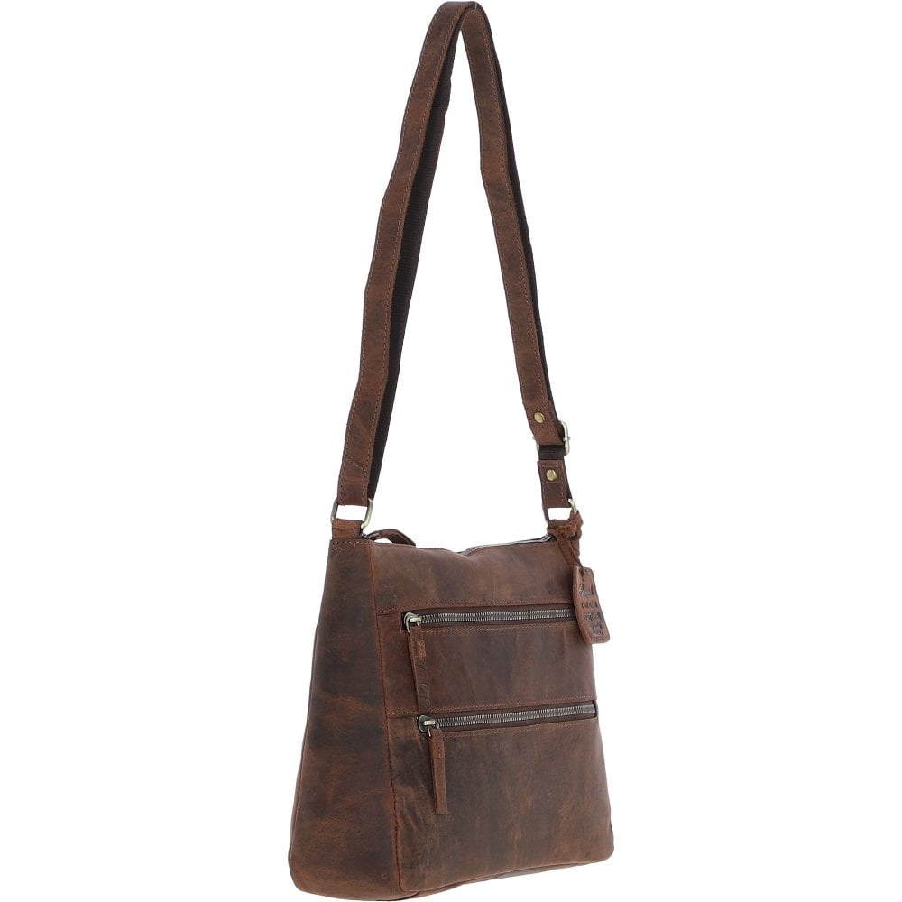 Leather Handbag Mud/brown: Bewdley