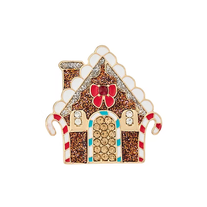 Gold Gingerbread House Brooch