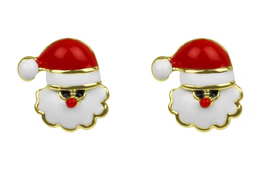 Gold/Red/White Santa Earrings