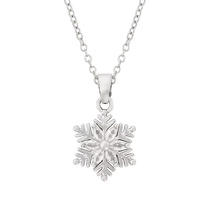 Rhodium Crystal Snowflake Necklace
