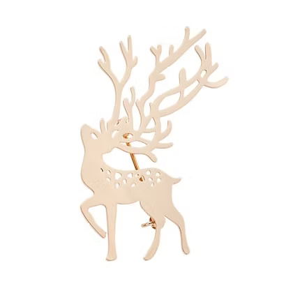 Gold Christmas Reindeer Brooch