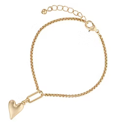Gold Heart Charm Bracelet