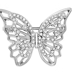Butterfly Crystal Layered Wings Brooch
