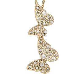 Gold Crystal Butterfly Necklace