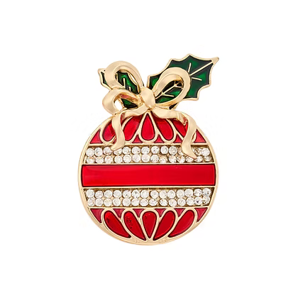 Gold Crystal Bauble Brooch