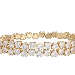 Gold CZ Crystal Stretch Bangle