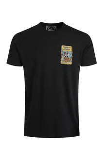 Parrots of the Caribbean Back Print Artist T-Shirt Black