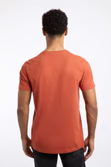 Double Fish Front Print Graphic T-Shirt Rust Leaves