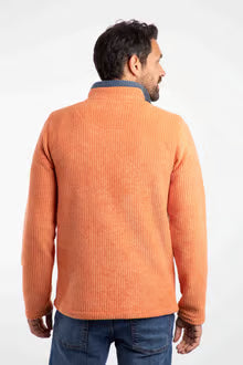 Newark 1/4 Zip Grid Fleece Brick Orange