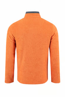 Newark 1/4 Zip Grid Fleece Brick Orange