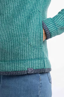 Ariana Full Zip Grid Fleece Leaf Green