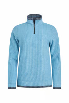 Beye 1/4 Zip Grid Fleece Sky Blue
