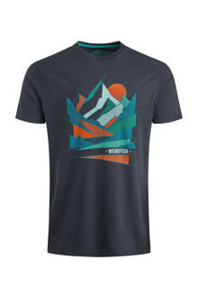 Aspect Mountains Front Print Graphic T-Shirt Black