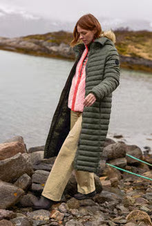 Kempley Lightweight Padded Midline Hooded Jacket Deep Lichen Green