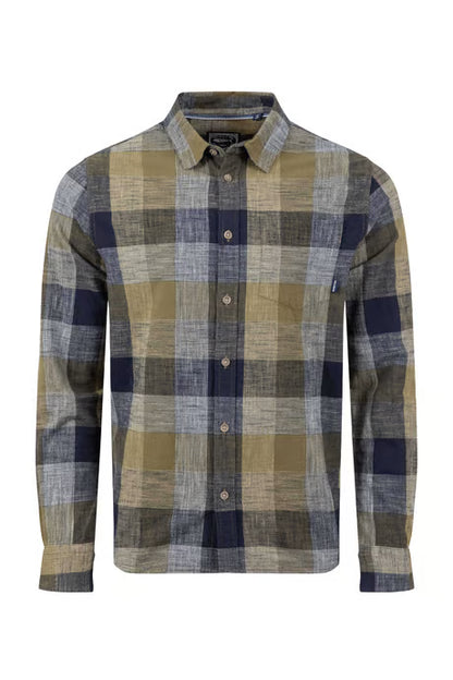 Sode Organic Cotton Brushed Long Sleeve Check Shirt Green