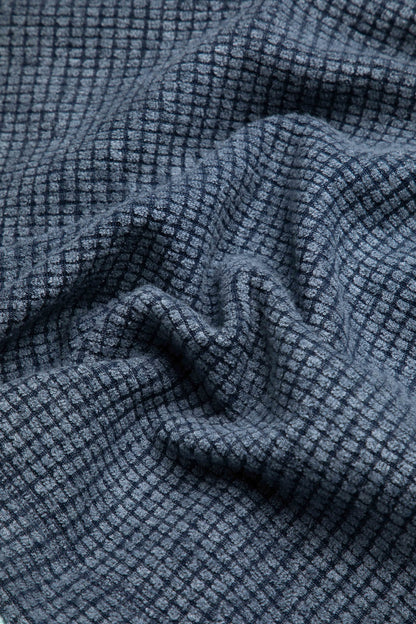 Ariana Full Zip Grid Fleece - Rich Navy