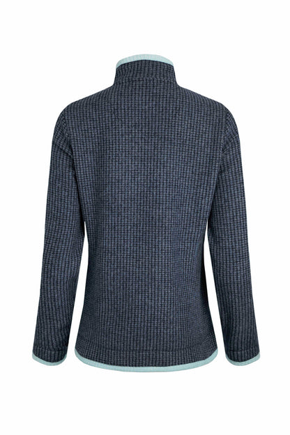 Ariana Full Zip Grid Fleece - Rich Navy