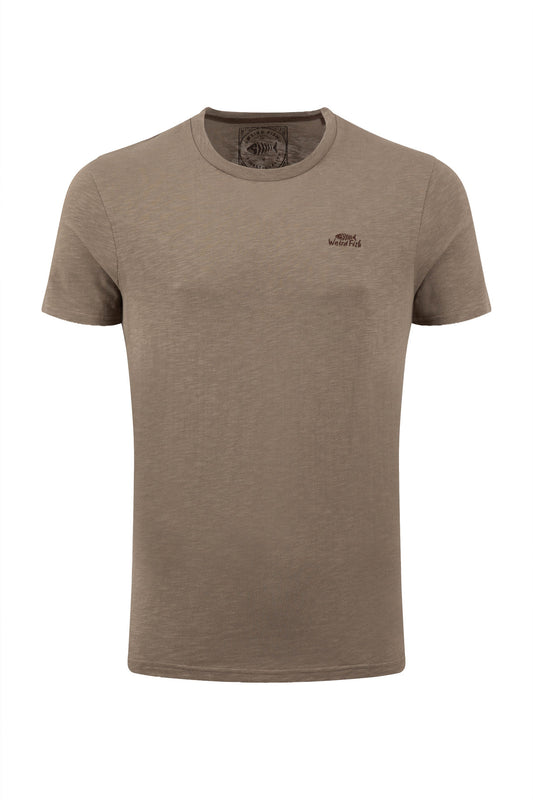 Weird Fish - Fished Cotton Branded T-Shirt - Coffee