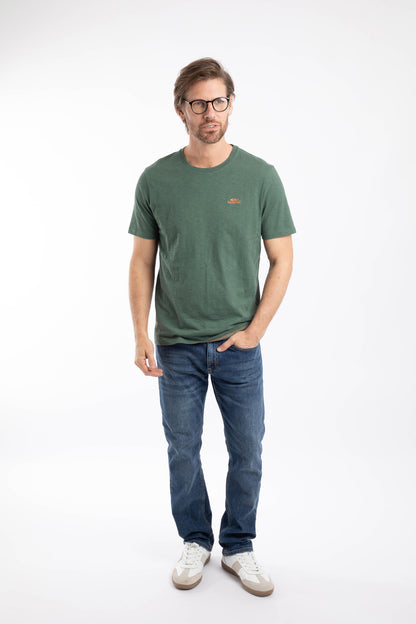 Fished Organic Cotton Branded Tee - Dusky Green