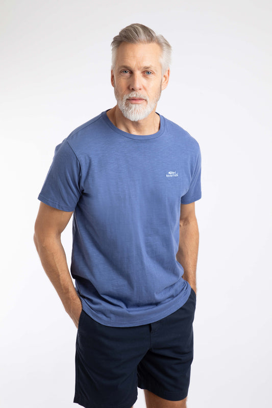 Fished Organic Cotton Branded Tee - Faded Blue