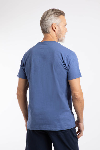 Fished Organic Cotton Branded Tee - Faded Blue