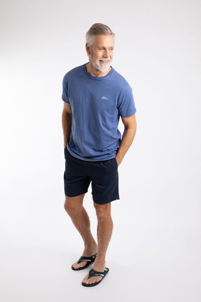 Fished Organic Cotton Branded Tee - Faded Blue
