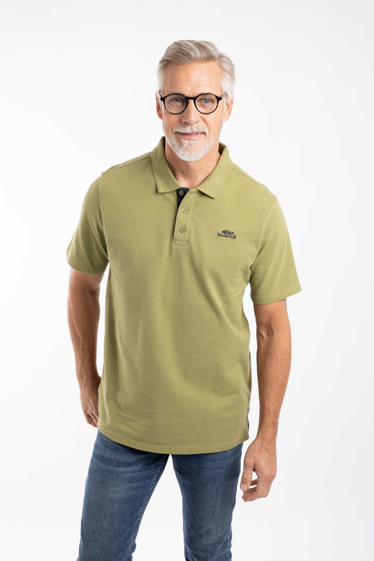 Miles Organic Cotton Pique Polo - Washed Oak