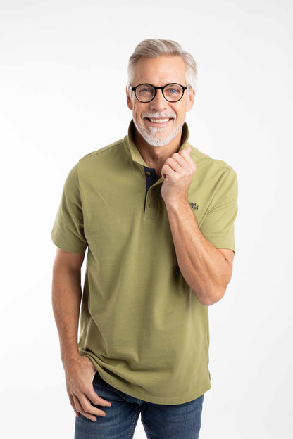 Miles Organic Cotton Pique Polo - Washed Oak
