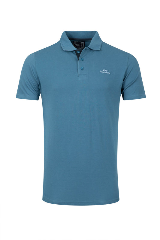 Miles Organic Cotton Pique Polo - Faded Blue
