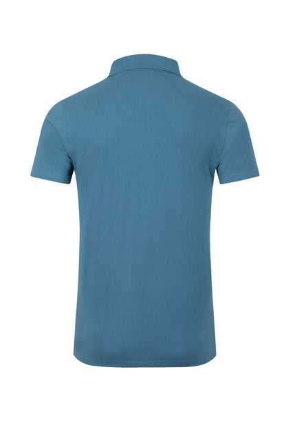Miles Organic Cotton Pique Polo - Faded Blue
