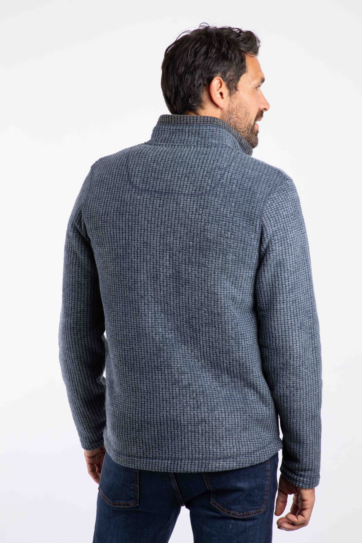 Shires Full Zip Grid Fleece - Navy