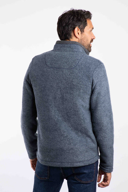 Shires Full Zip Grid Fleece - Navy