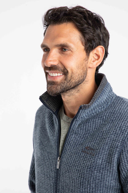 Shires Full Zip Grid Fleece - Navy