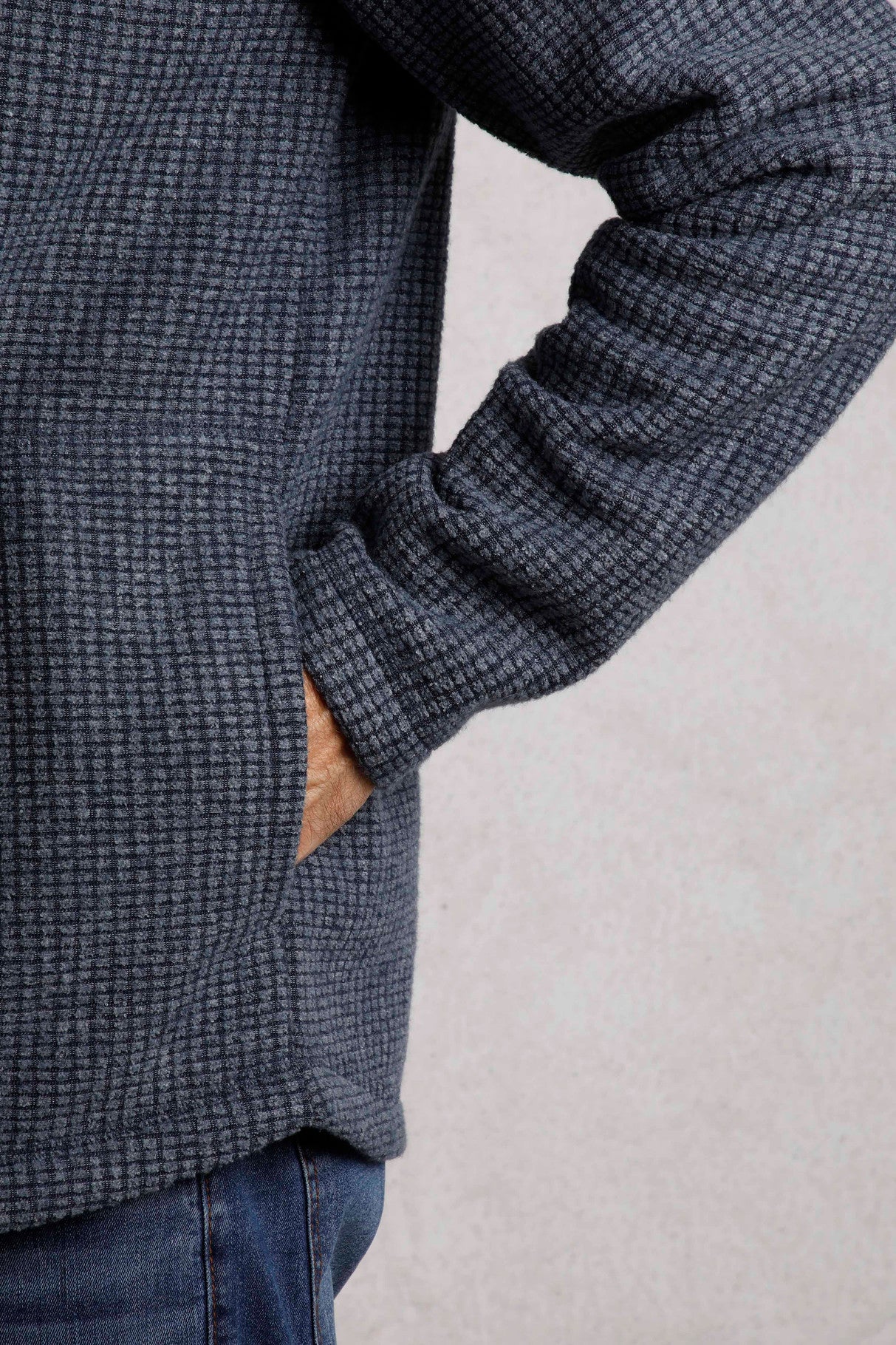 Shires Full Zip Grid Fleece - Navy