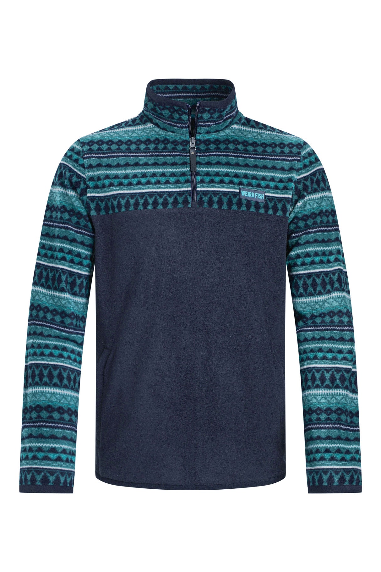 Gilbert Qtr Zip Printed Microfleece - Navy